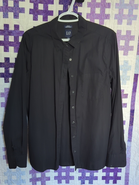 GAP Tops - GAP Black Long-Sleeve Button Down Shirt 100% Cotton